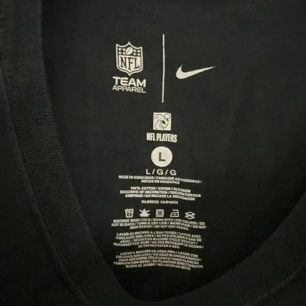 Atlanta Falcons Nike Shirt Large NFL Team Apparel Matt Ryan #2 Black 100% Cotton